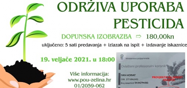 Dopunska izobrazba-održiva uporaba pesticida