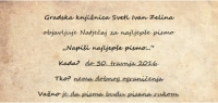 Najljepše pismo-natječaj Gradske knjižnice Sveti Ivan Zelina